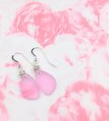 Sweet Heart Chic Pink Blush Recycled Sea Glass Earrings on Sterling Silver Hooks