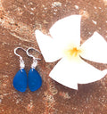 Starry Night Cobalt Blue Recycled Sea Glass Earrings on Sterling Silver Hooks