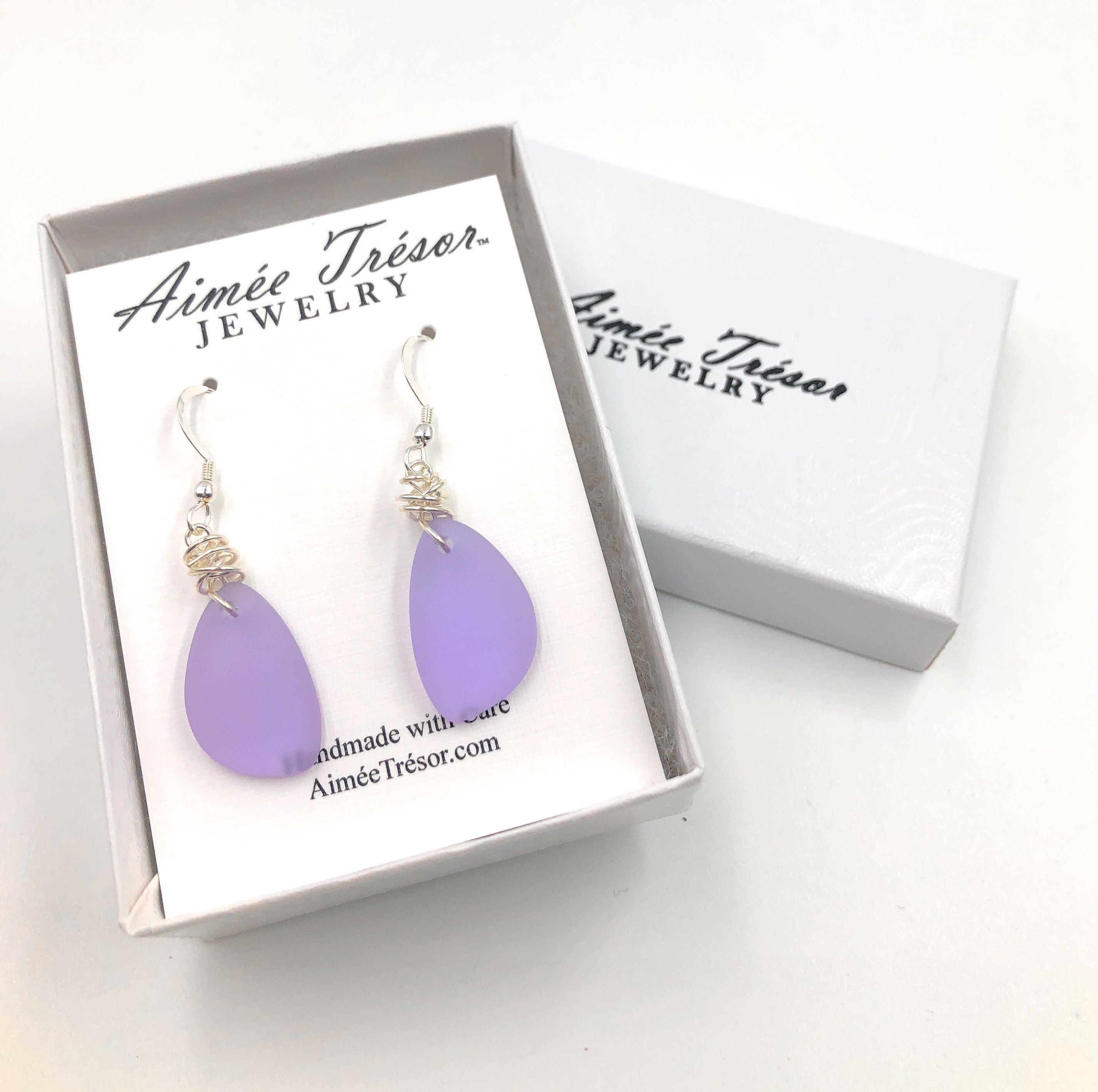 Charming Lavender Sea Glass Earrings