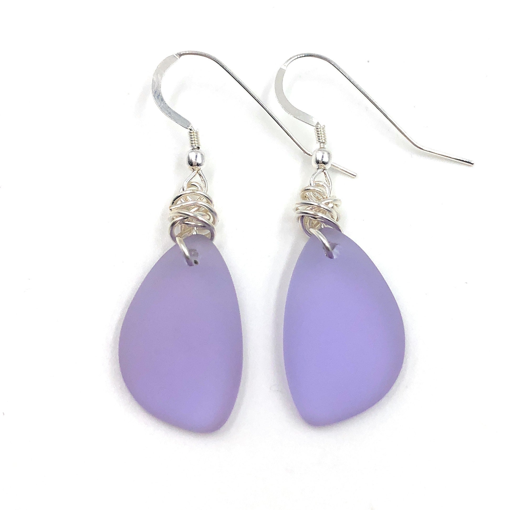Charming Lavender Sea Glass Earrings