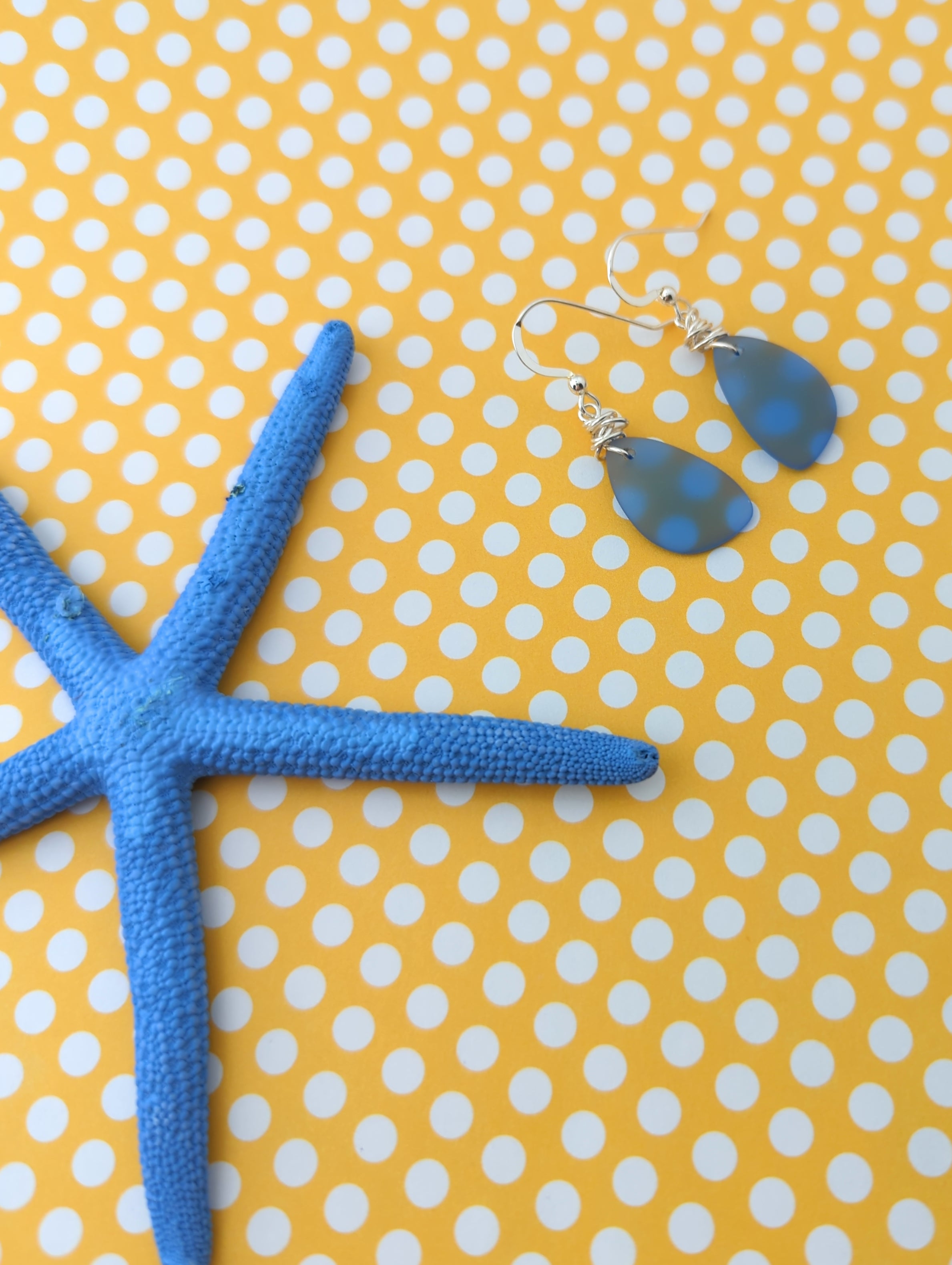 Dusty Periwinkle Blue Sea Glass Earrings with Sterling Silver Hooks