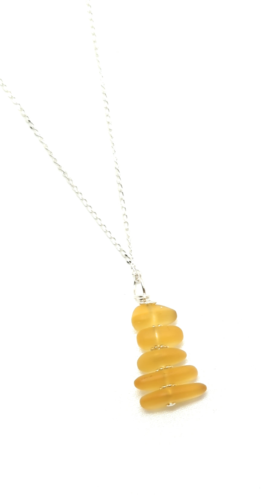 Sunshine Stacked Sea Pebble Pendant Necklace