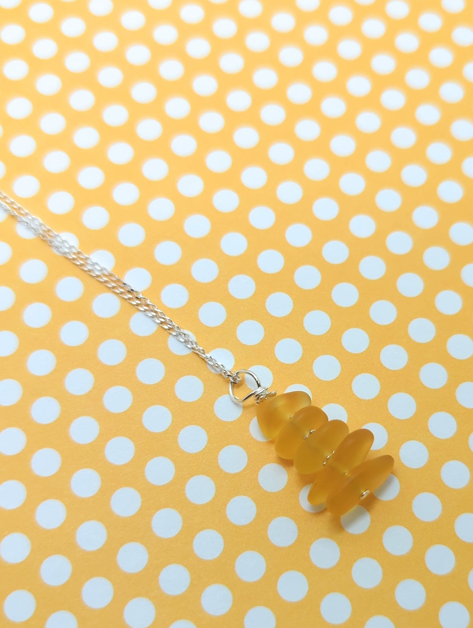 Sunshine Stacked Sea Pebble Pendant Necklace