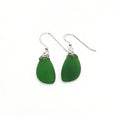 Aimee Tresor Nature's Green Recycled Sea Glass Earrings on Sterling Silver Hooks