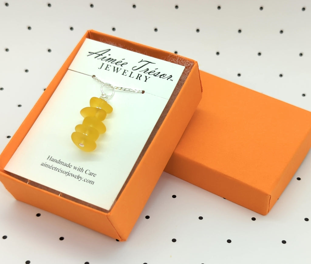 Sunshine Stacked Sea Pebble Pendant Necklace